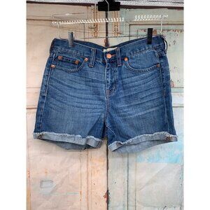 Madewell  High Rise  26 Blue Denim Shorts Raw Hem